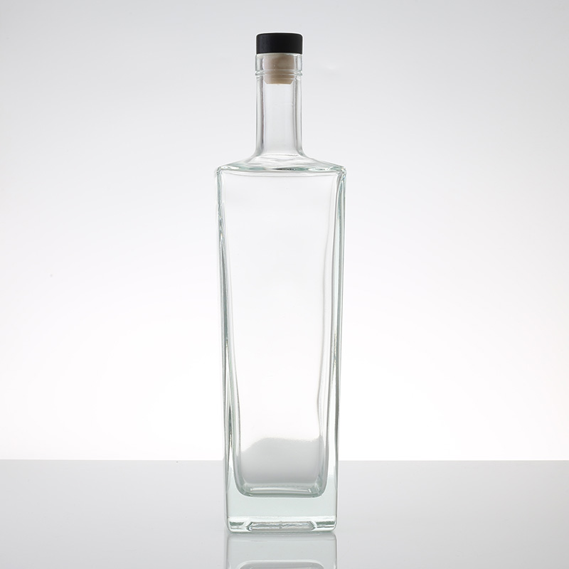 JS003:Reusable Square Bottle Glass700ml 750ml Liquor Bottle